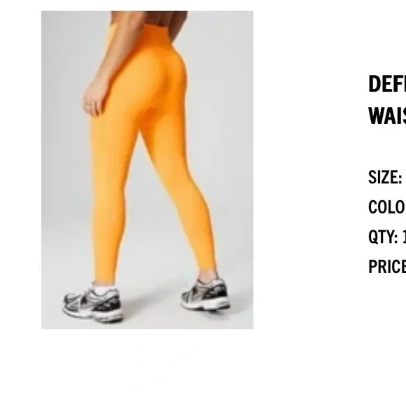 Vibrant orange Women's workout set - Picture 3 of 5